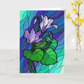 Ventilatorkaart van Paarse glas Kaart (Gele Bloem)