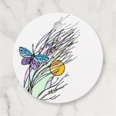 Ventilatorlabels met vlindervelden bedankjes labels (Achterkant)