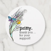 Ventilatorlabels met vlindervelden bedankjes labels (Voorkant)