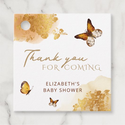 Ventilatorlabels voor Baby shower van vlinders Bedankjes Labels (Voorkant)