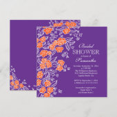 ventilatormodern Paars en Oranje Vrijgezellenfees Kaart (Voorkant / Achterkant)