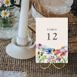 Ventilatornummer Wilde bloem Buwland Kaart<br><div class="desc">Het Aantal van de Ontvangingstabel van de Berichten van de Wilde Bloem dat u met om het even welk lijstaantal kunt aanpassen, met waterverf wilde bloemen versierd. Dit bijtende landbotanische ontwerp heeft een grens van wilde bloemen, inclusief madeliefje papaverbloem, konefje karnoppen, kartonnen kop en klaver. Een elegante moderne bloem met...</div>