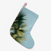 Ventilatorpalm onder blauwe hemel kleine kerstsok (Voorkant (Hangend))