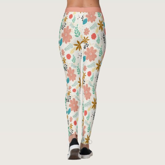   ventilatorpatroon Floral Design Yoga Leggings (Achterkant)