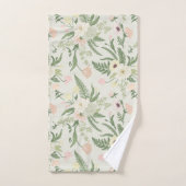 Ventilatorpatroon met groene tuinvloer bad handdoek (Handdoek)