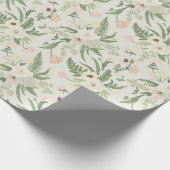 Ventilatorpatroon met groene tuinvloer cadeaupapier (Hoek)