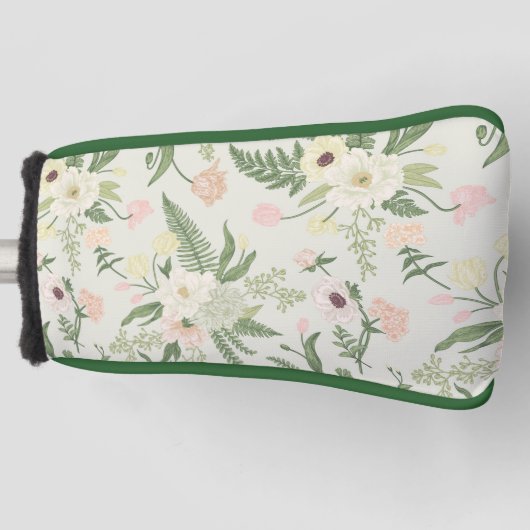 Ventilatorpatroon met groene tuinvloer golfheadcover (Voorkant)