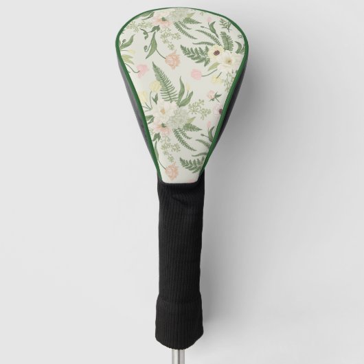 Ventilatorpatroon met groene tuinvloer golfheadcover (Voorkant)