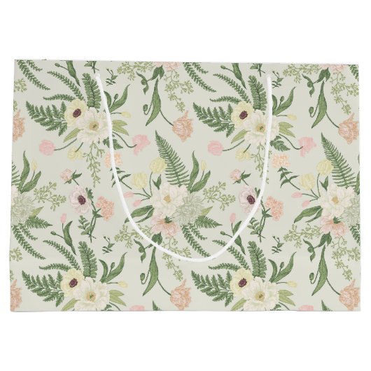 Ventilatorpatroon met groene tuinvloer groot cadeauzakje (Achterkant)