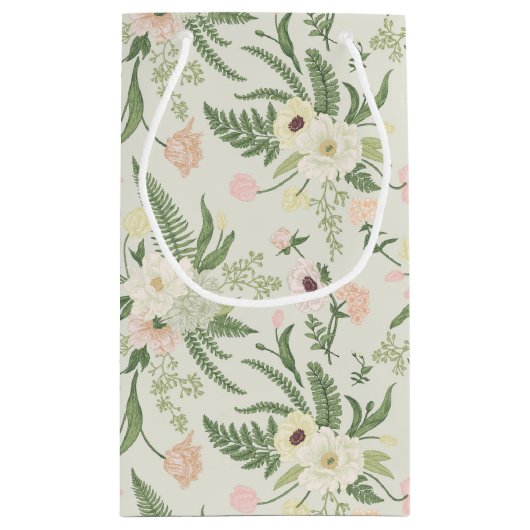 Ventilatorpatroon met groene tuinvloer klein cadeauzakje (Achterkant)