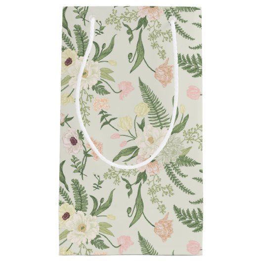 Ventilatorpatroon met groene tuinvloer klein cadeauzakje (Voorkant)