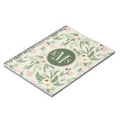 Ventilatorpatroon met groene tuinvloer notitieboek (Linkerzijde)