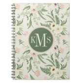 Ventilatorpatroon met groene tuinvloer notitieboek (Voorkant)