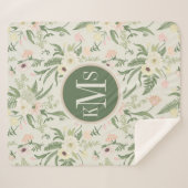 Ventilatorpatroon met groene tuinvloer sherpa deken (Voorkant (horizontaal))