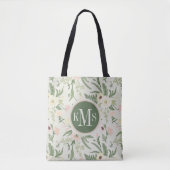 Ventilatorpatroon met groene tuinvloer tote bag (Voorkant)