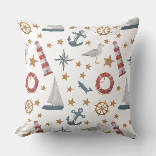 Ventilatorpatroon zeezeilboot kussen (Voorkant)