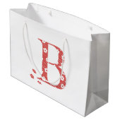 VentilatorpatroonLetter B (rood) Groot Cadeauzakje (Achterkant Gekanteld)