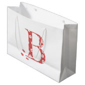 VentilatorpatroonLetter B (rood) Groot Cadeauzakje (Voorkant Gekanteld)