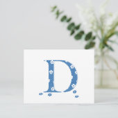 VentilatorpatroonLetter D (blauw) Briefkaart (Staand voorkant)