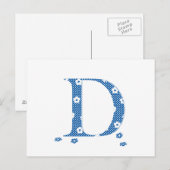 VentilatorpatroonLetter D (blauw) Briefkaart (Voorkant / Achterkant)