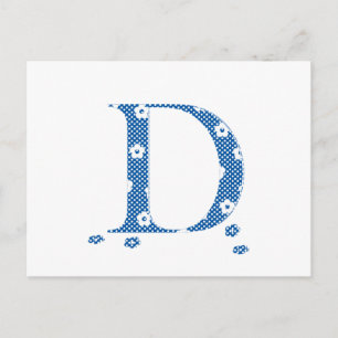 VentilatorpatroonLetter D (blauw) Briefkaart