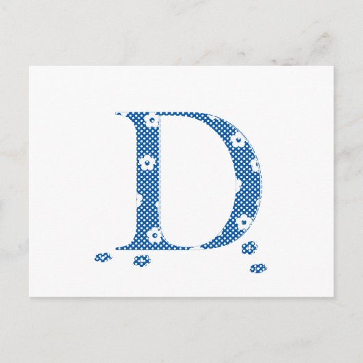 VentilatorpatroonLetter D (blauw) Briefkaart (Voorkant)