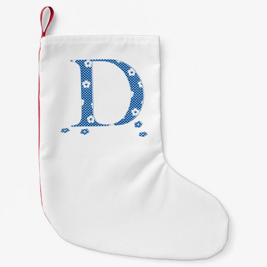VentilatorpatroonLetter D (blauw) Kleine Kerstsok (Voorkant)