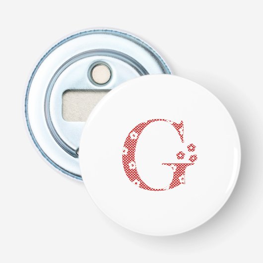 VentilatorpatroonLetter G (rood) Button Flesopener (Voorkant)