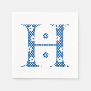 VentilatorpatroonLetter H (blauw) Servetten