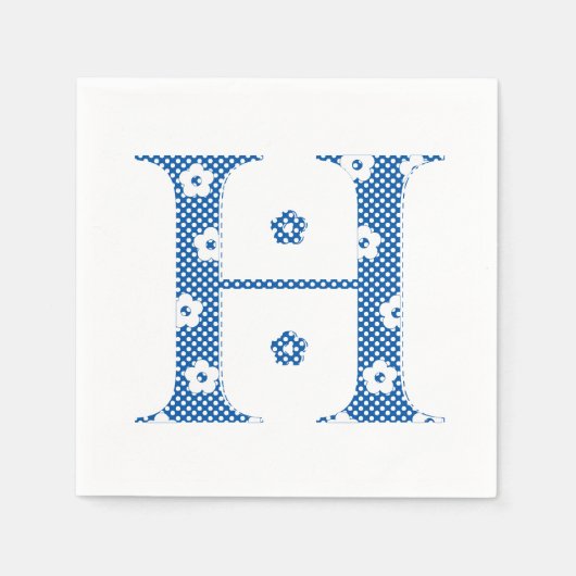 VentilatorpatroonLetter H (blauw) Servetten (Voorkant)