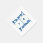 VentilatorpatroonLetter H (blauw) Servetten (Hoek)