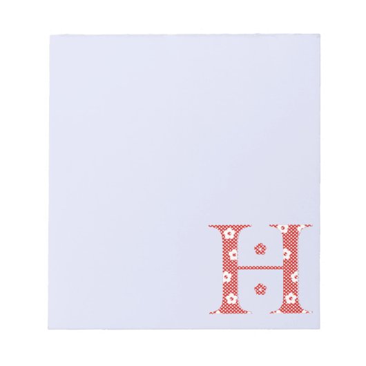 Ventilatorpatroonletter H (rood) Notitieblok (Voorkant)
