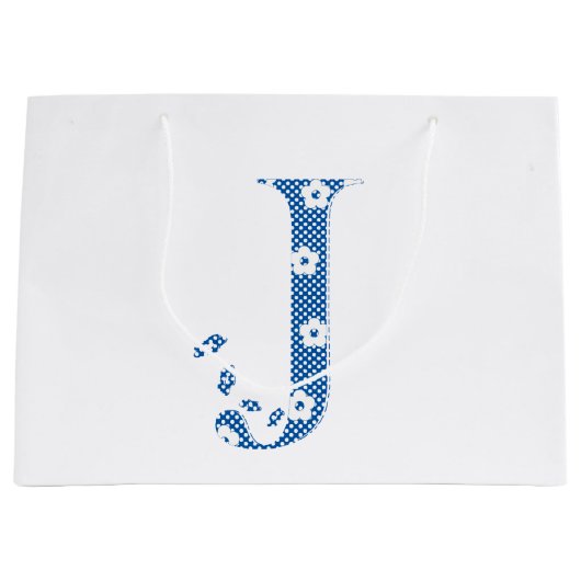 VentilatorpatroonLetter J (blauw) Large Cadeautasje (Voorkant)
