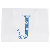 VentilatorpatroonLetter J (blauw) Large Cadeautasje (Achterkant)