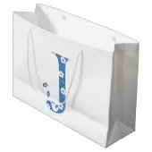 VentilatorpatroonLetter J (blauw) Large Cadeautasje (Voorkant Gekanteld)