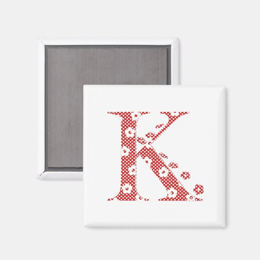 VentilatorpatroonLetter K(rood) Magneet (Voorkant / Achterkant)