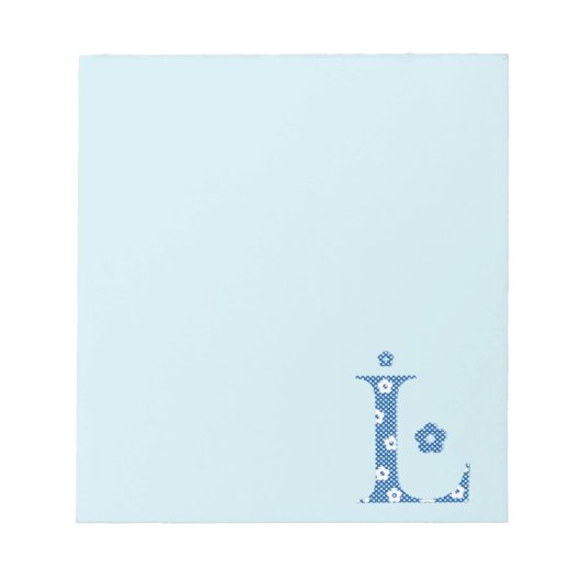 VentilatorpatroonLetter L (blauw) Notitieblok (Voorkant)