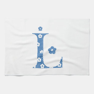 VentilatorpatroonLetter L (blauw) Theedoek