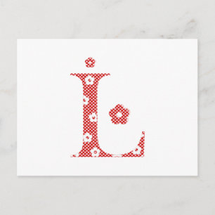 VentilatorpatroonLetter L(rood) Briefkaart