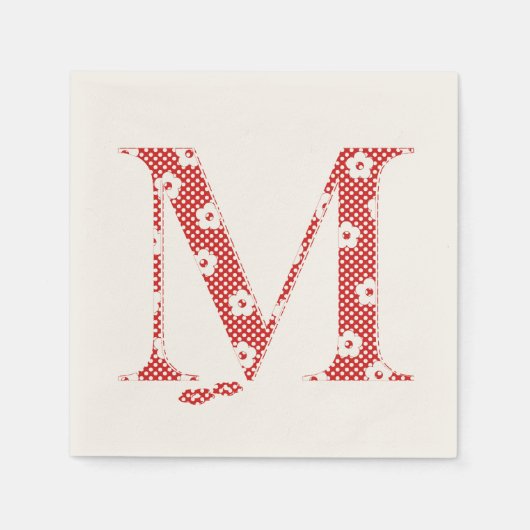 VentilatorpatroonLetter M (rood) Servetten (Voorkant)
