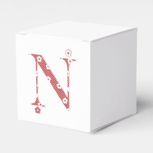 VentilatorpatroonLetter N(rood) Bedankdoosjes (Voorkant Zijde)