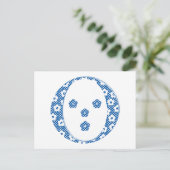 VentilatorpatroonLetter O (blauw) Briefkaart (Staand voorkant)