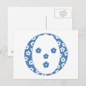 VentilatorpatroonLetter O (blauw) Briefkaart (Voorkant / Achterkant)