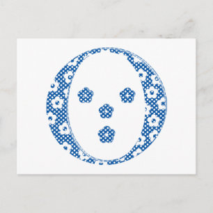VentilatorpatroonLetter O (blauw) Briefkaart