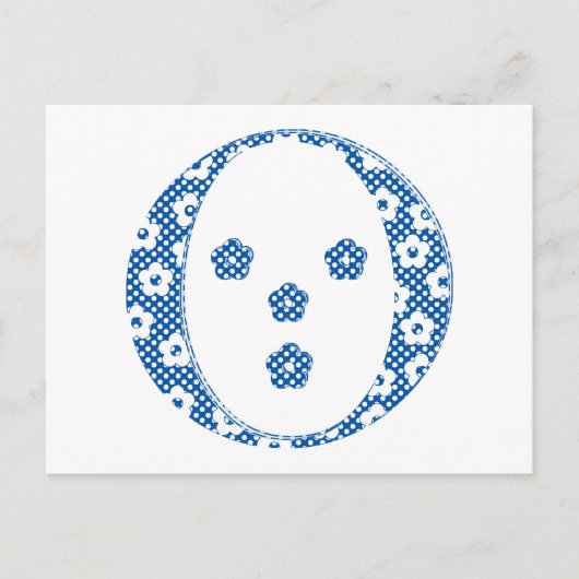 VentilatorpatroonLetter O (blauw) Briefkaart (Voorkant)