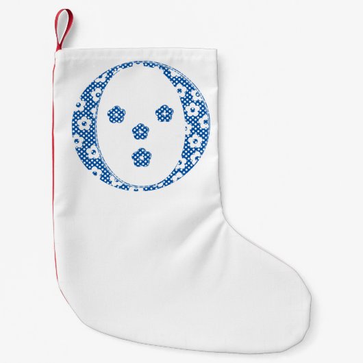 VentilatorpatroonLetter O (blauw) Kleine Kerstsok (Voorkant)