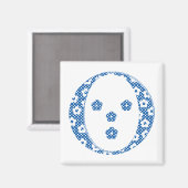 VentilatorpatroonLetter O (blauw) Magneet (Voorkant / Achterkant)