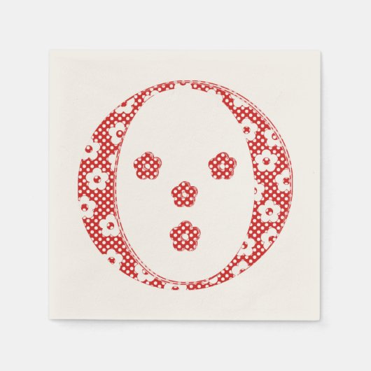 Ventilatorpatroonletter O (rood) Servet (Voorkant)