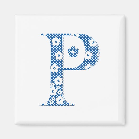 VentilatorpatroonLetter P (blauw) Magneet (Voorkant)
