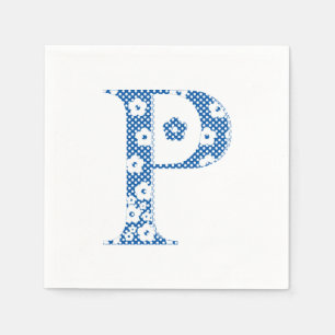 VentilatorpatroonLetter P (blauw) Servetten
